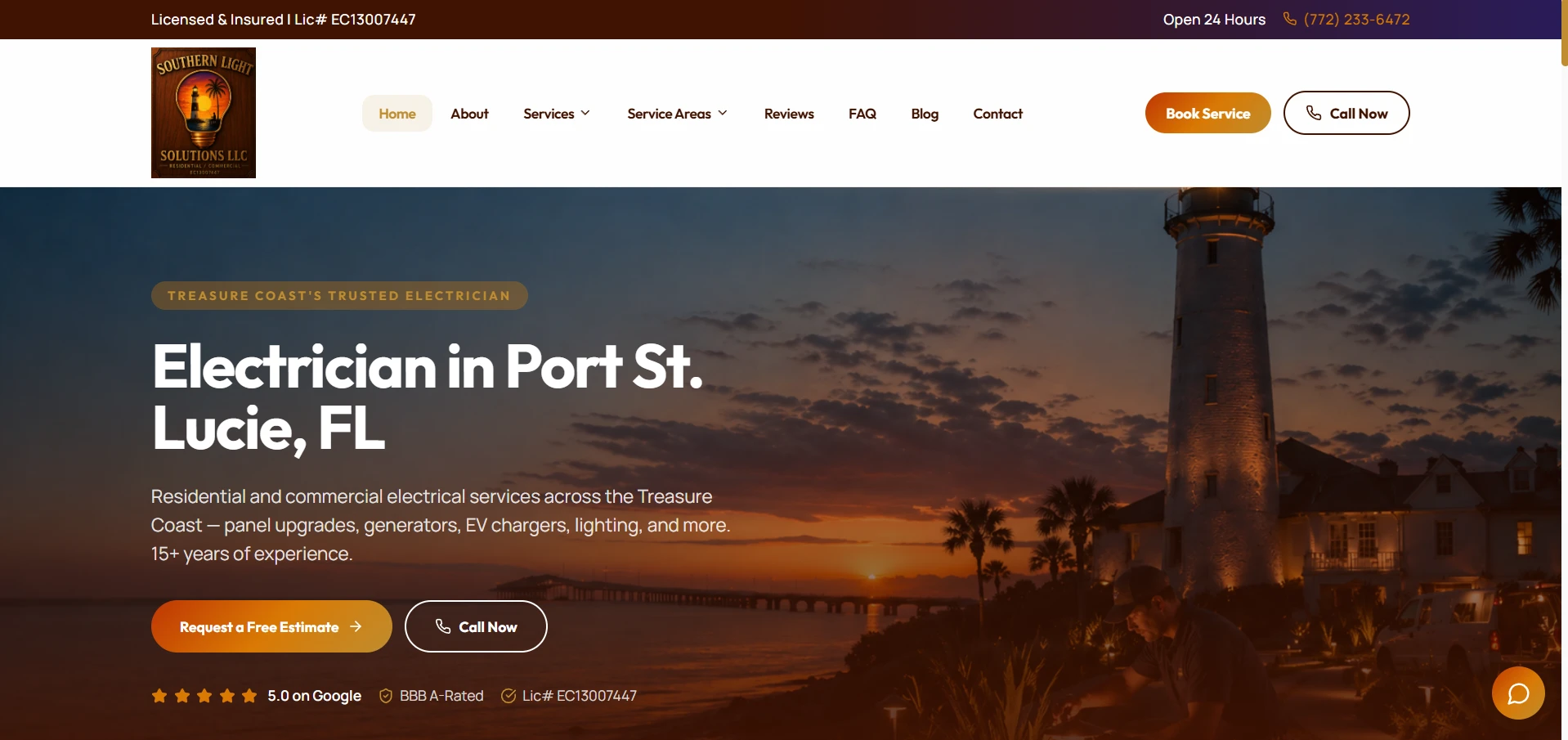 Southern Light Solutions website